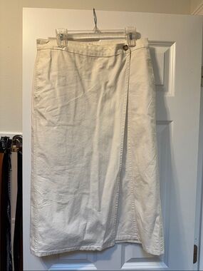 Universal Thread Cream Wrap-Style Midi Skirt